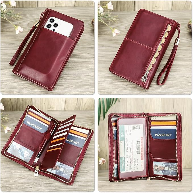 Top Grain Leather Travel Passport Wallet Holder - Image 2