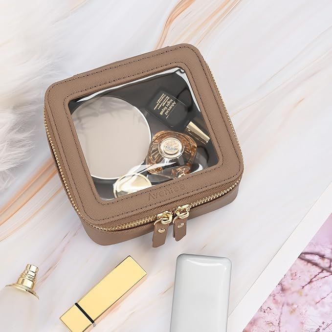Aveniee Mini Clear Makeup Bag, Small Travel Toiletry Bag Cosmetic Bags TSA - Image 4