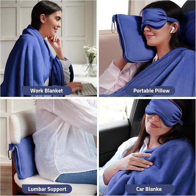 Travel Blanket, Ultra-Soft, Warm & Lightweight Travel Blanket Airplane - Image 6