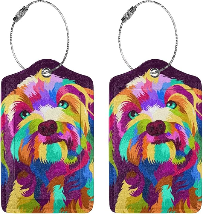 2 Pack Colorful Dog Luggage Tag - Image 3