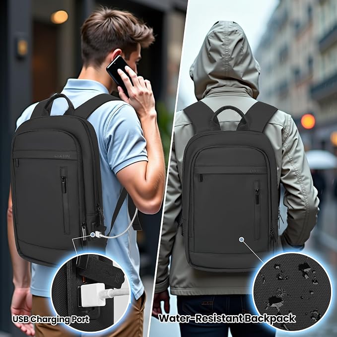 Business Backpack for Men Lightweight Commute Laptop Backpack Anti-Theft Water - Image 4