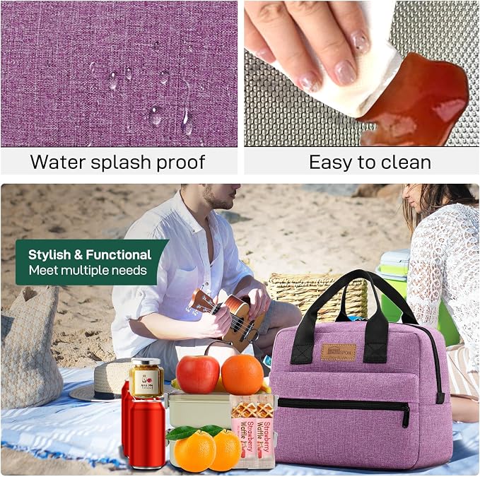 HOMESPON Insulated Lunch Bag for Women Men Lunch Box Cooler Lunch Tote for Work - Image 7