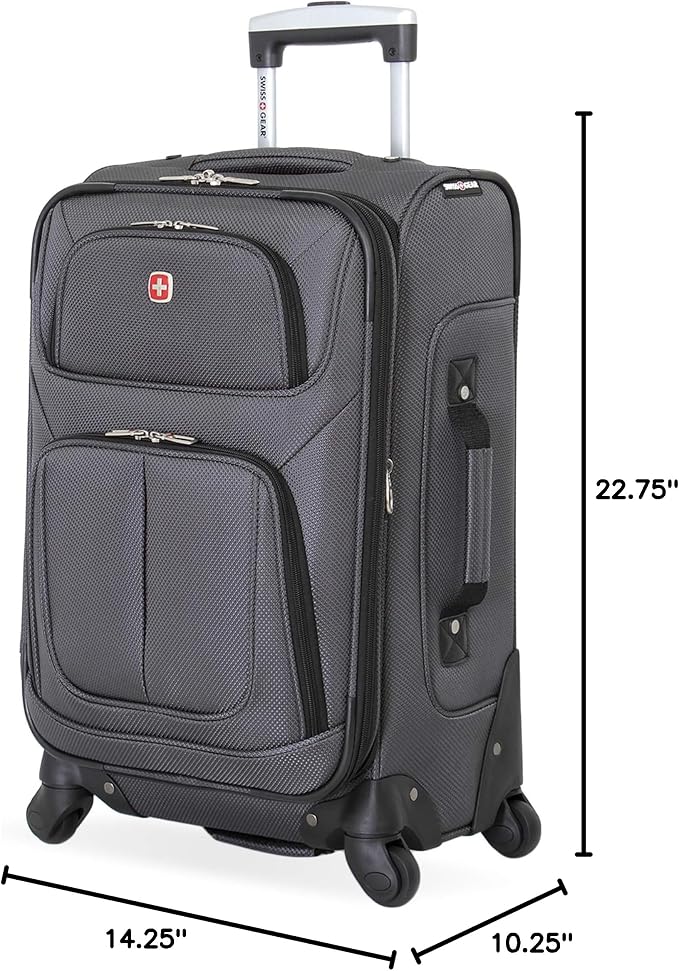 SwissGear Sion Softside Expandable Luggage, Dark Grey, Carry-On 21-Inch - Image 12
