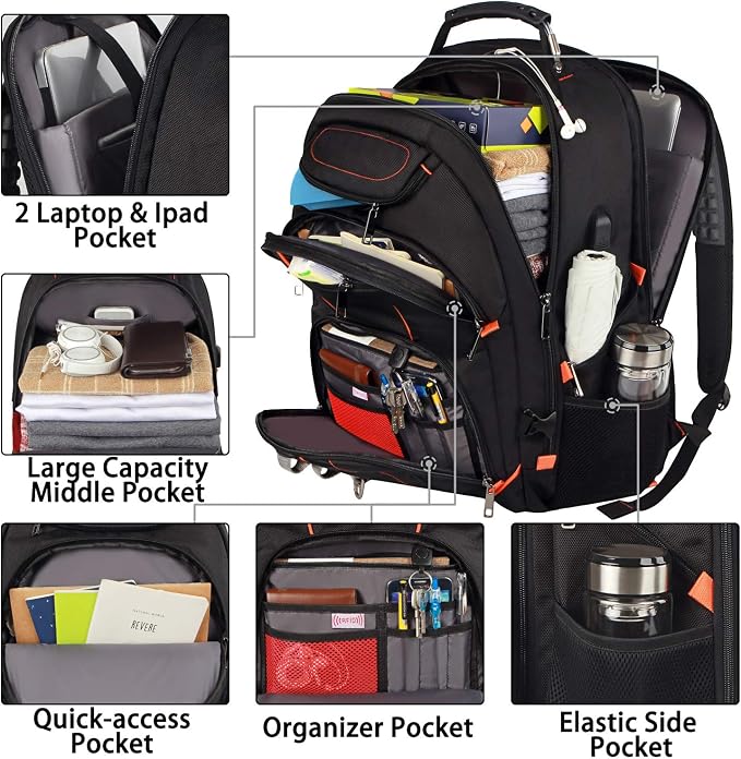 Travel Laptop Backpack, Extra Large 18.4 inch Gaming Laptop Backpacks - Image 2