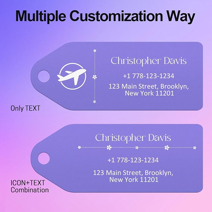 4 PCS Personalized Metal Luggage Tag – Personalized Engraved Suitcase Tag - Image 5