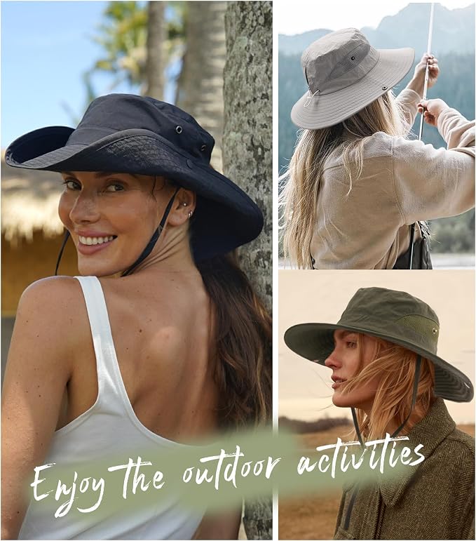 FURTALK Womens Sun Hat with Ponytail Hole Beach Hiking Summer Wide Brim UPF 80+ - Image 6