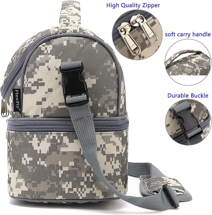 FlowFly Kids Double Decker Cooler Insulated Lunch Bag Large Tote - Image 5