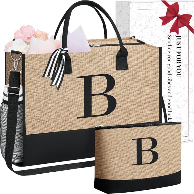 BAGAIL Initial Tote Bag, Personalized Birthday Gifts by BAGAIL