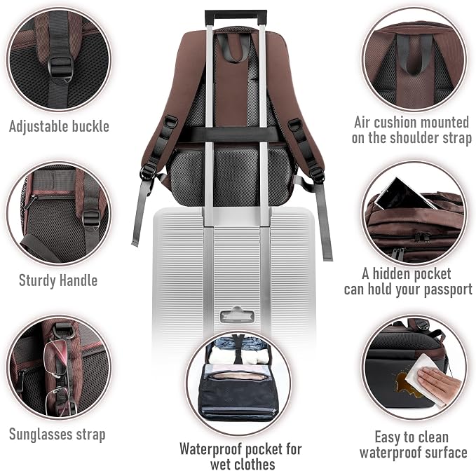 Travel Backpack, Business Anti Theft Slim Sturdy Laptops Backpack - Image 3