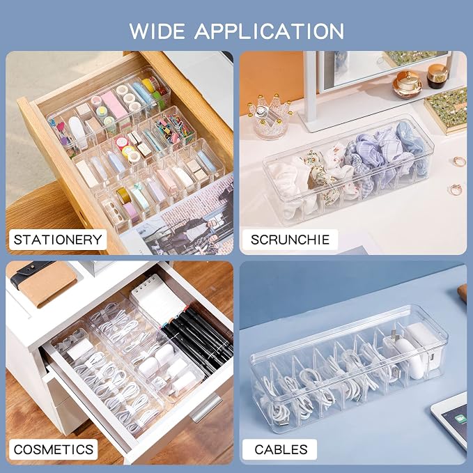 Yesesion 2pcs Clear Plastic Cable Organizer Boxes - Image 4