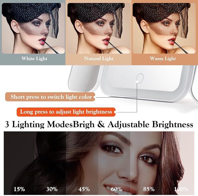 Extra Large Makeup Bag with LED 1X5X10X20X30X Magnifying Mirror and Travel - Image 3