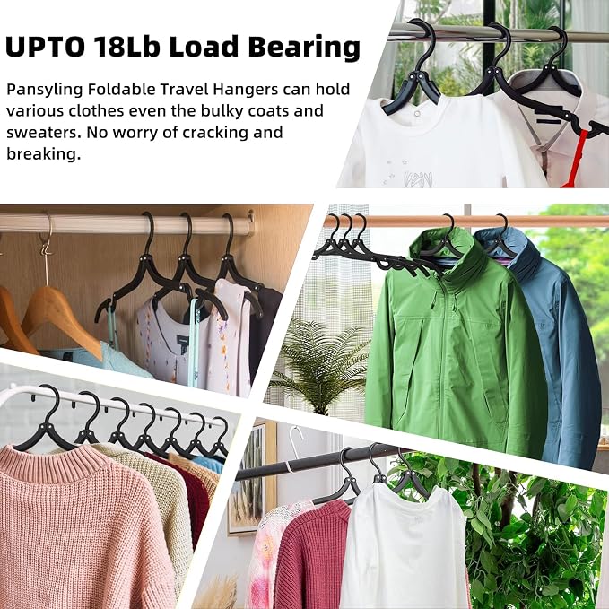 24 Pcs Black Travel Hangers Foldable - Image 3