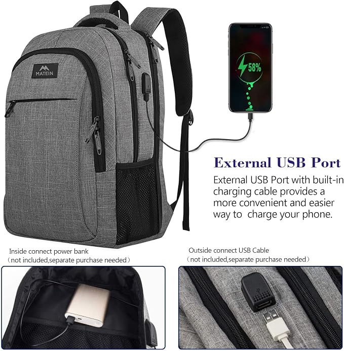 MATEIN Extra Large 18.4 Inch Laptop Backpack, Travel Computer Backpack - Image 7