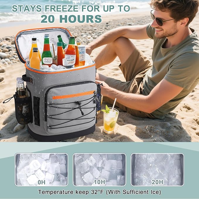 Large 52cans Cooler Backpack, Waterproof, Leak Proof, 30L Large Capacity - Image 3