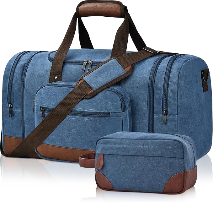 Litvyak Duffle Bag for Travel, 50L Canvas Travel Duffel Bags Overnight Weekend by Litvyak