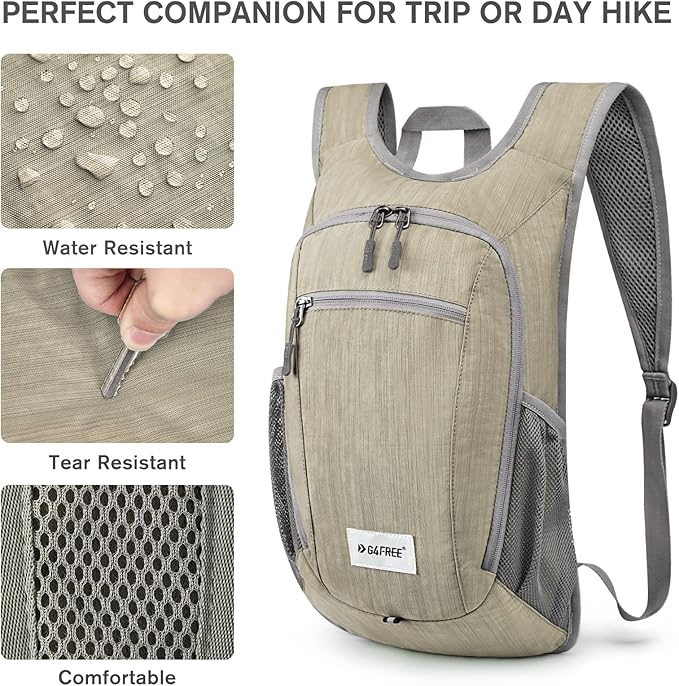 G4Free 10L/15L Hiking Backpack Lightweight Packable Hiking Daypack Small Travel - Image 3