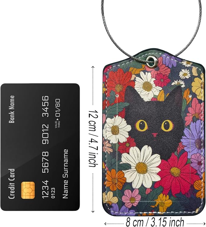 2 Pack Luggage Tag for Suitcase, Cute Unique Leather Suitcase Tags Identifiers - Image 2