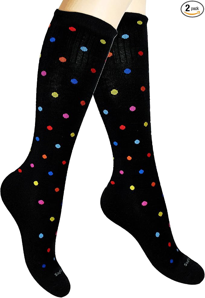 Cotton Compression Socks for Women & Men. 15-20 mmHg Support Knee-High Color by SocksLaneCompression