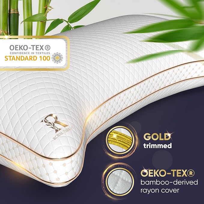 Royal Therapy 4-Pack Adjustable Queen Pillows, Shredded Memory Foam Pillows - Image 6