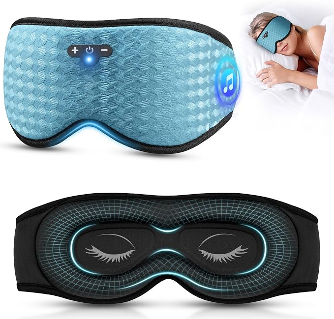 3D Sleep Mask with Bluetooth Headphones, Sleeping Headphones by BULYPAZY