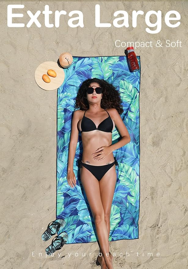 4 Pack Microfiber Lightweight Beach Towel Sand Free Quick Dry Absorbent Thin - Image 3
