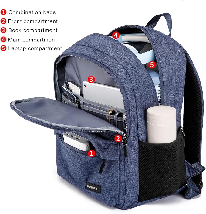 School backpack for Teen Boy, 15.6 inch Laptop Backpack - Image 2
