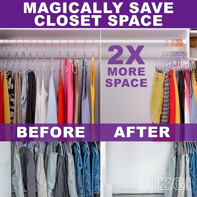 Premium Clear Invisible Acrylic Hangers, Crystal Plastic Hangers, Pants & Dress - Image 4