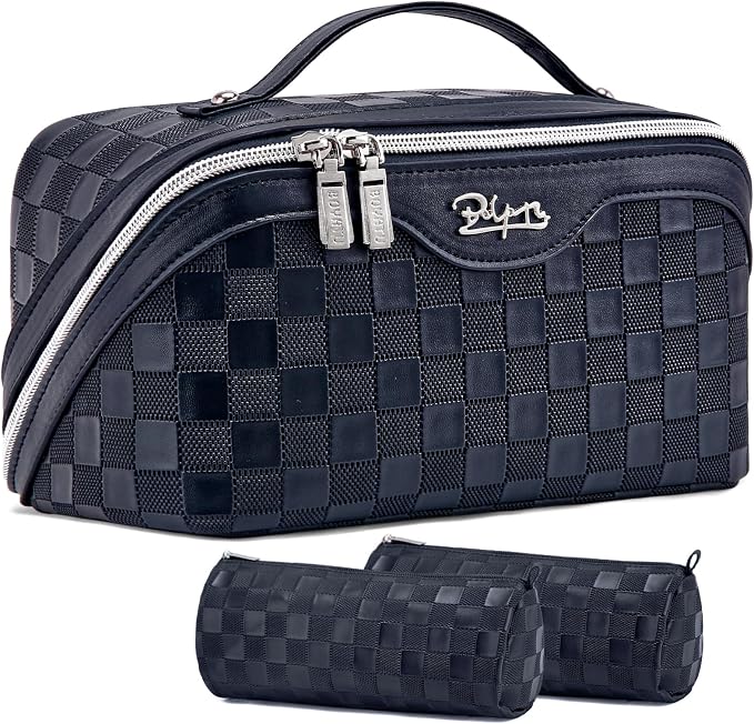 Travel Makeup Bag Organizer Cosmetic Bag: 3 Pcs Set Make up Bags by BOYATU
