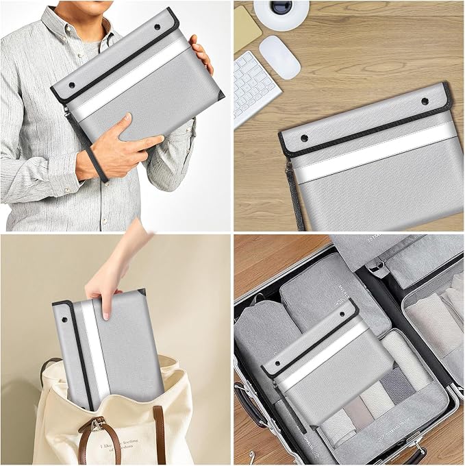 Fire Proof Bag For Documents, 5200°F Heat Insulated Fire Proof Pouch - Image 7