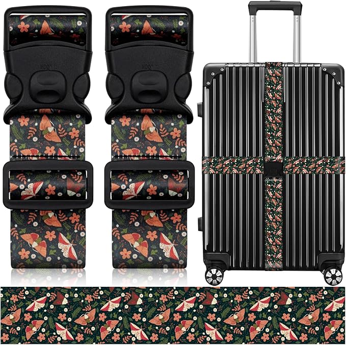 2 Pack Luggage Straps for Suitcases, Adjustable Travel Belt by ZHOMA