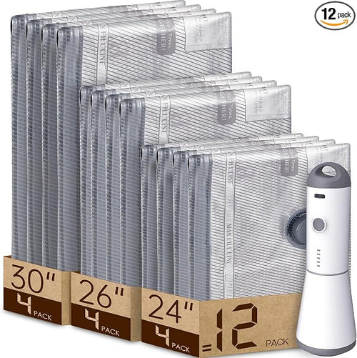 12 Pack Vacuum Bags for Travel by Vacbird