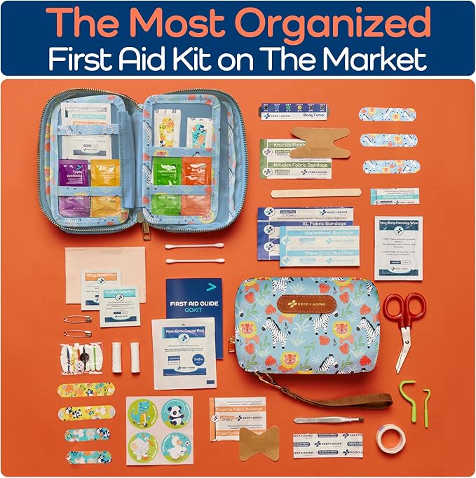 KeepGoing Travel First Aid Kit for Kids – 130 Pc. for Car, Diaper Bag & Backpack - Image 3