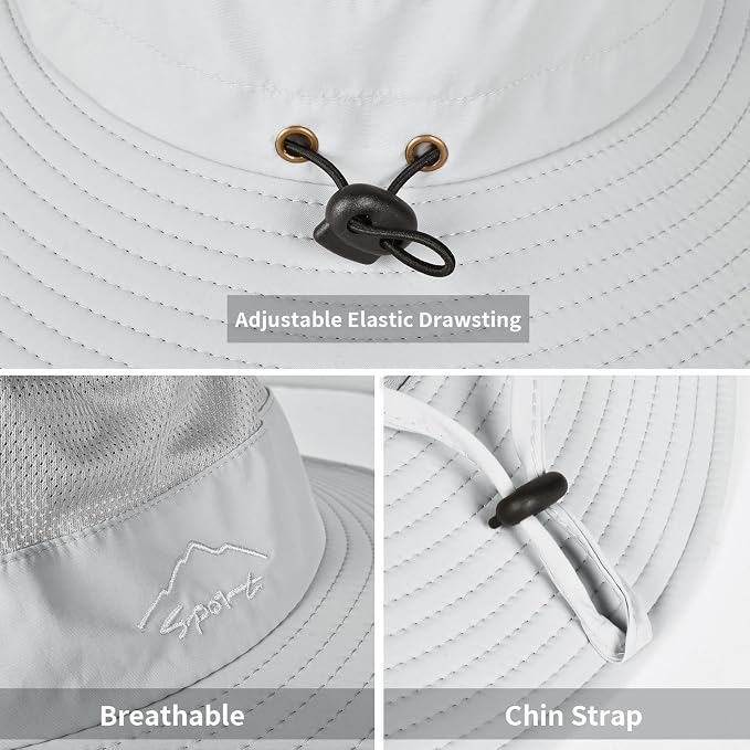Sun Hats for Men Women Fishing Hat UPF 50+ Breathable Wide Brim Summer UV - Image 2