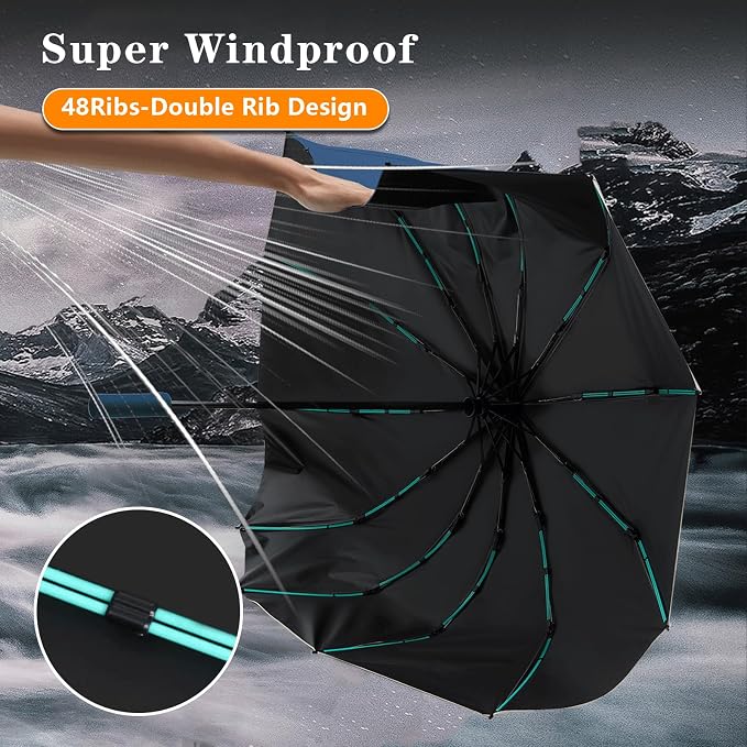 Large Double-Ribs Umbrella Automatic Folding Umbrella - Image 5