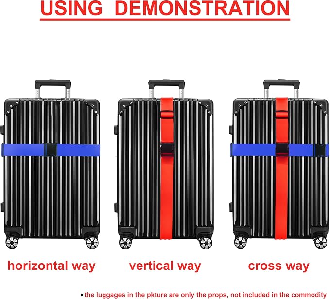 Luggage Straps for Suitcases TSA Approved Travel Belt 8 Pack by Chelmon - Image 5