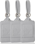 Teskyer Luggage Tags, 3 Pack Premium PU Leather Luggage Tags by TESKYER