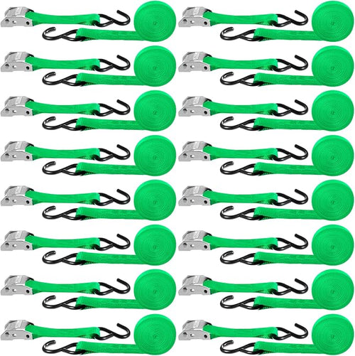 16 Pcs Cambuckle Tie Down Straps 1763lbs Break Strength Securing Straps 1'' x by Riakrum