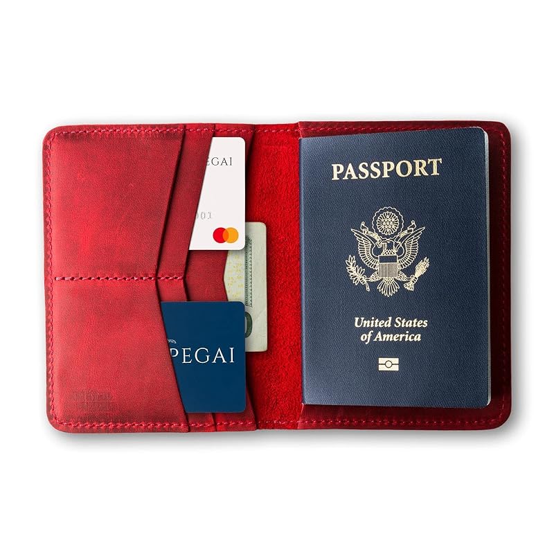 PEGAI Standard Full Grain Crazy Horse Leather Passport Holder | Custom Travel by PEGAI