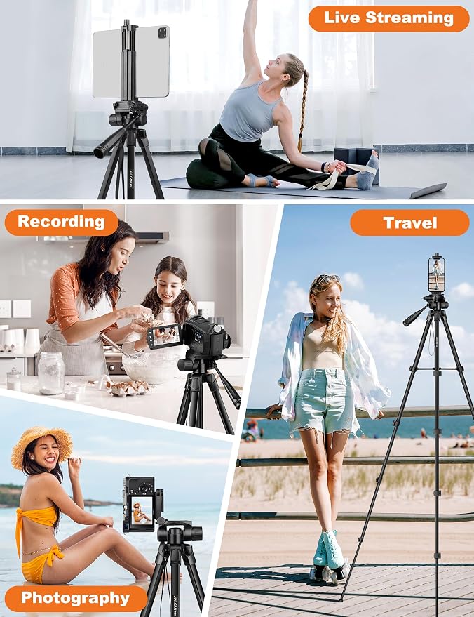 JOILCAN Phone Tripod Stand, Travel Aluminum Tripod - Image 2
