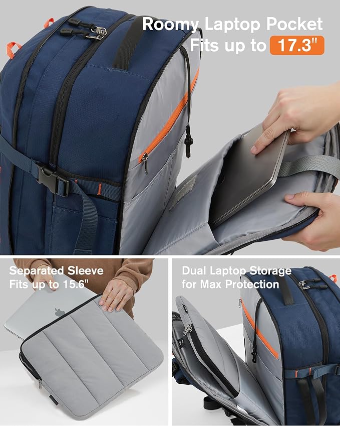 Tolaccea Travel Laptop Backpack, TSA Flight Approved Carry On Travel Duffel - Image 3