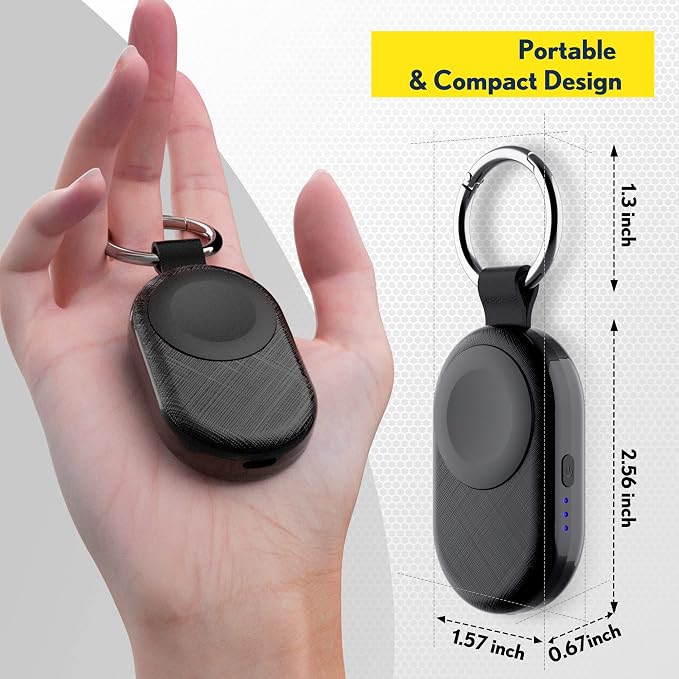 PZOZ Portable Apple Watch Wireless Travel Charger, 1200mAh Power Bank iWatch - Image 5