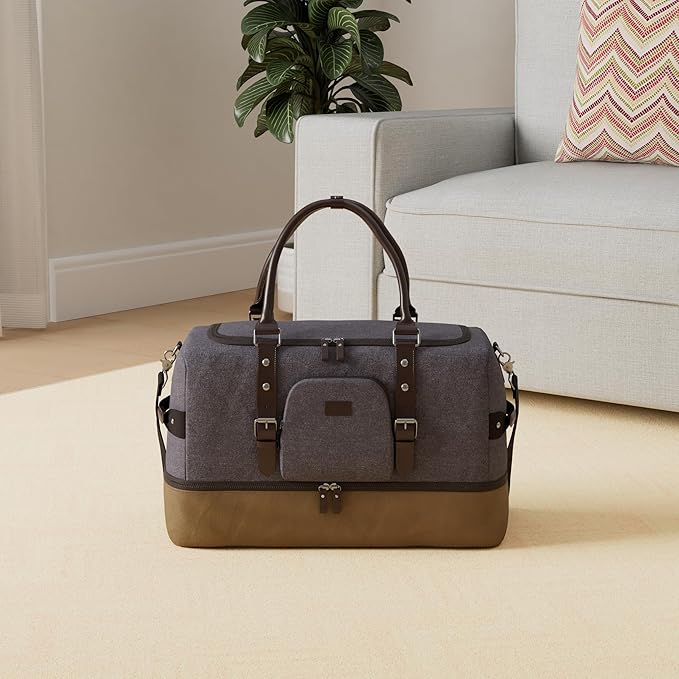Nerlion Weekender Bag with Shoe Compartment Large Overnight Bag - Image 2