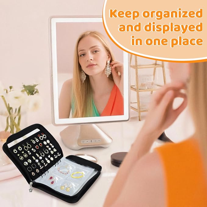 Meneng Earring Travel Case Organizer: Transparent Jewelry Storage Book - Image 7