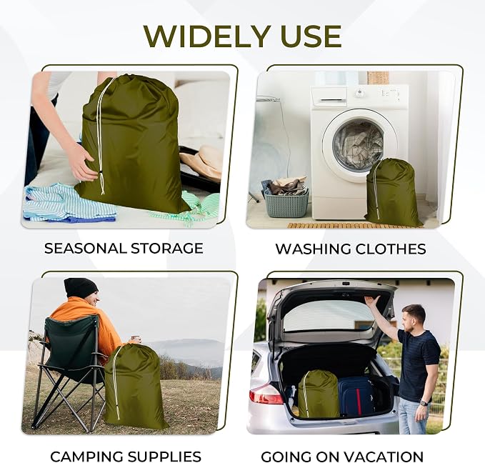 Laundry Bag with Locking Closure Drawstring – Extra Large Heavy Duty 100% Nylon - Image 4