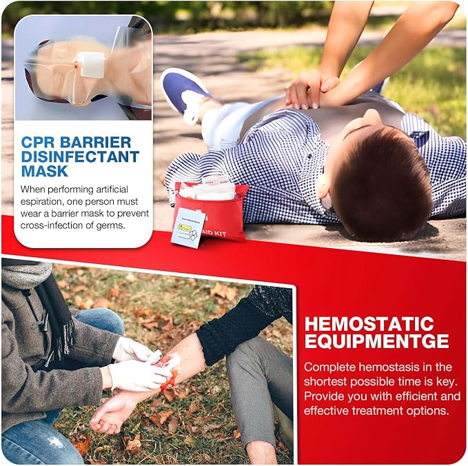 First Aid Kit for Home Car Travel 107 Piece Emergency Kits for Hiking Camping - Image 5