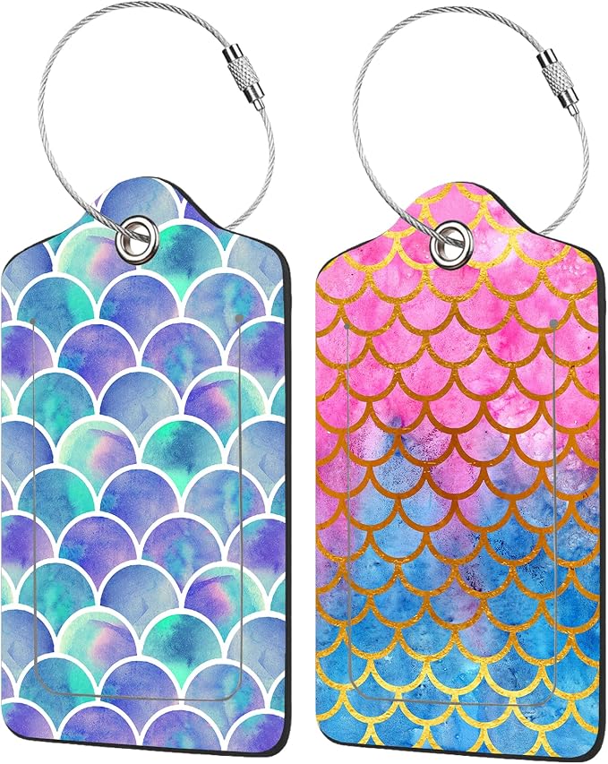 2 Pack Mermaid Scales Luggage Tags by EOBKLAX