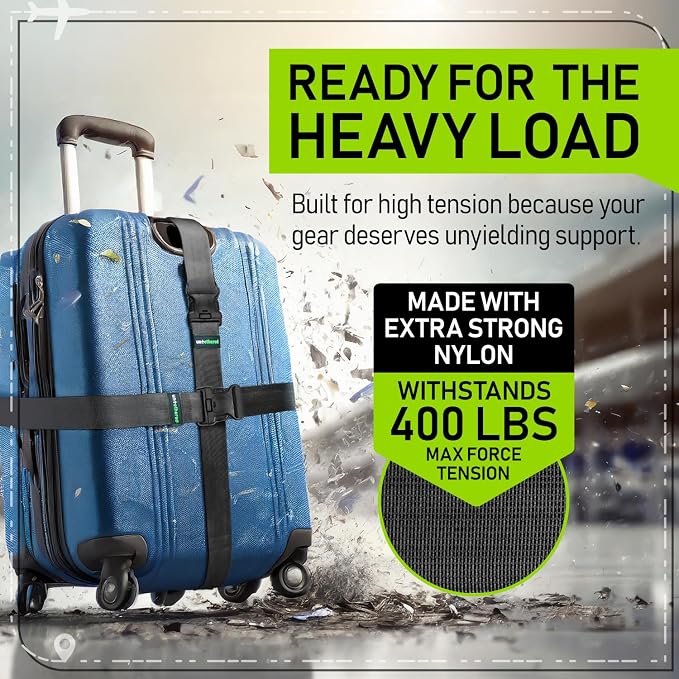 Untethered Ultimate Travel Set: 4 Premium Luggage Straps and 4 Silicone Tags - Image 5