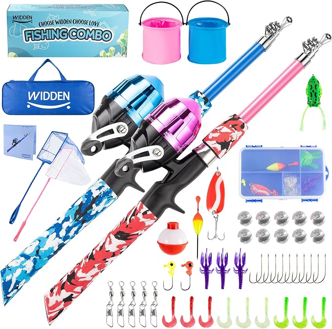 Kids Fishing Pole, Portable Telescopic Kids Fishing Poles by WIDDENKidsFishingPole