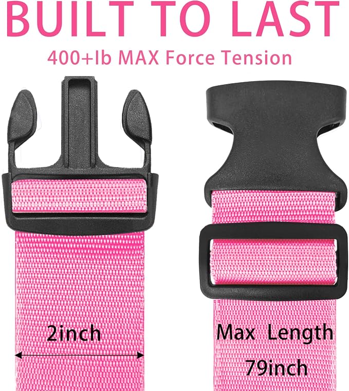 BILIONE 4 Pack Luggage Straps 79" Long Belts Keep Suitcase Secure While - Image 2