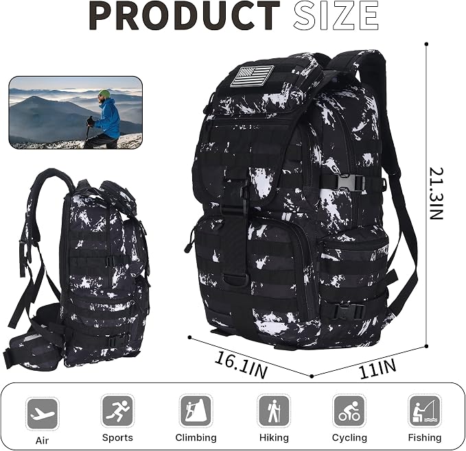 50L Military Tactical Backpack Hiking Waterproof Backpack Large Military Pack 3 - Image 2